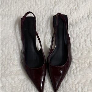 H&M Dark Burgundy Slingback Heels
